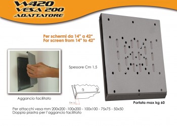 STAFFA TV EFFETTO QUADRO W420