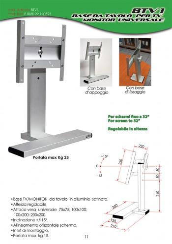 Base porta TV Universale