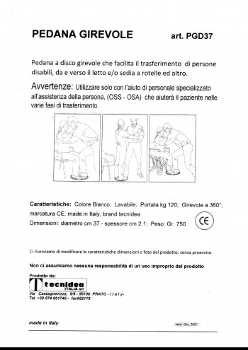 pedana girevole di trasferimento pazienti disabili